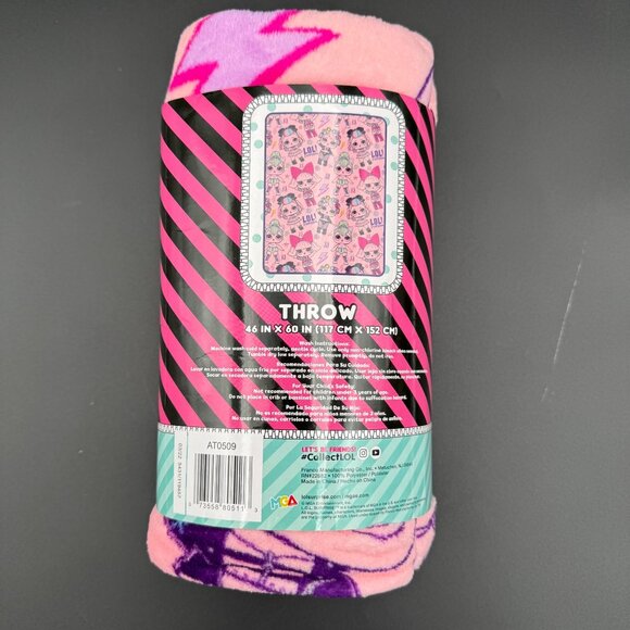 LOL Surprise! Kids Fleece Throw Blanket 46" x 60" Pink Franco - Picture 3 of 4
